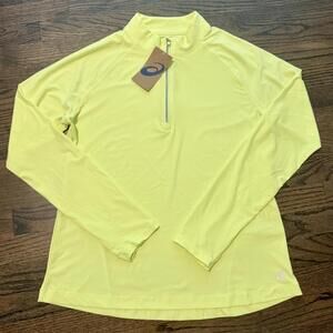 NWT Women's ASICS Yellow Quarter Zip Pullover XL